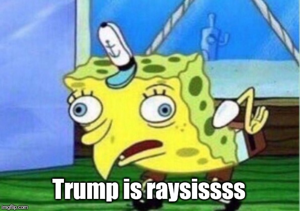 Mocking Spongebob Meme | Trump is raysissss | image tagged in memes,mocking spongebob | made w/ Imgflip meme maker