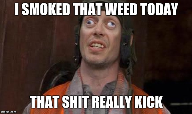Crazy Eyes | I SMOKED THAT WEED TODAY; THAT SHIT REALLY KICK | image tagged in crazy eyes | made w/ Imgflip meme maker