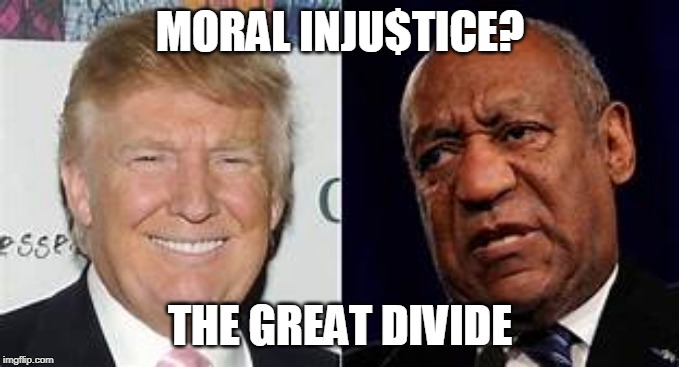 Moral Inju$tice | MORAL INJU$TICE? THE GREAT DIVIDE | image tagged in inequality | made w/ Imgflip meme maker