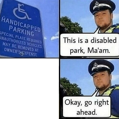 This is a disabled park Memes - Imgflip