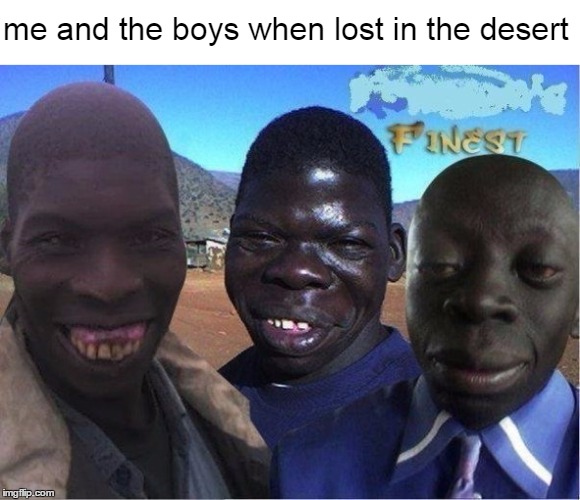 me and the boys when lost in the desert | me and the boys when lost in the desert | image tagged in me and the boys | made w/ Imgflip meme maker