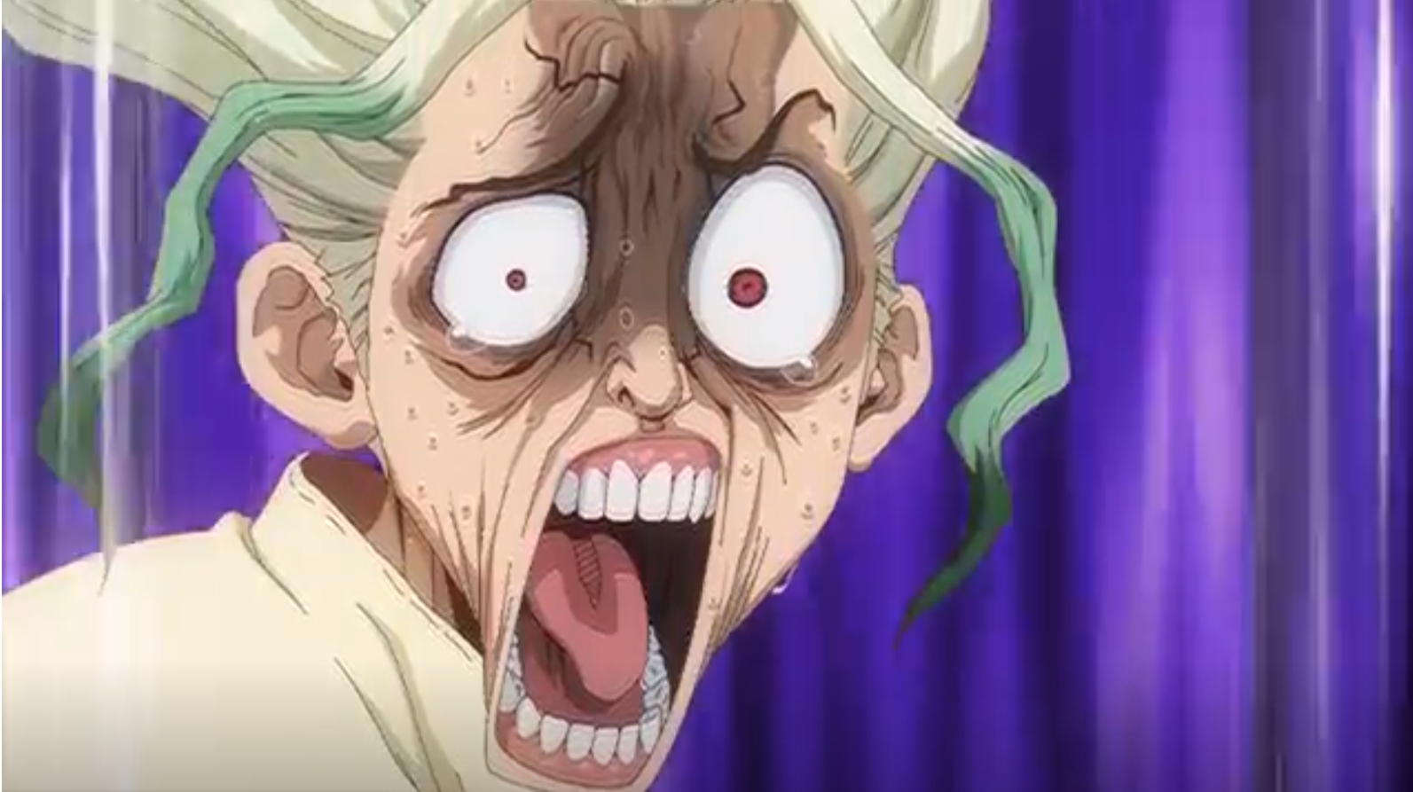 High Quality Dr. Stone Face Blank Meme Template