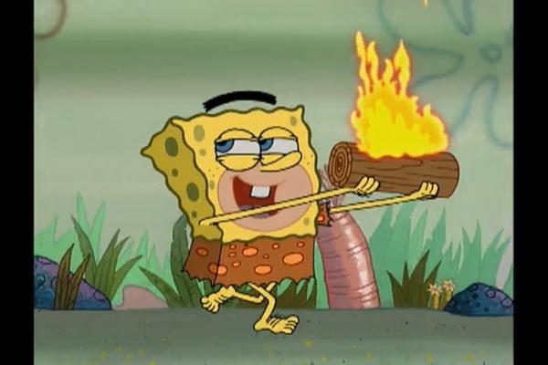 Spongegar fire Blank Meme Template