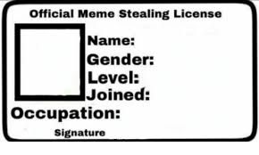 High Quality Official Meme License Blank Meme Template