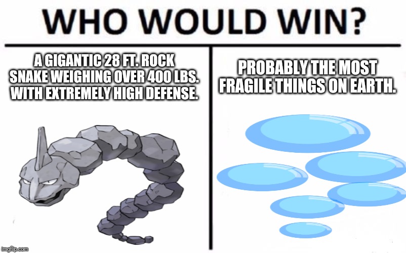 Who Would Win? | A GIGANTIC 28 FT. ROCK SNAKE WEIGHING OVER 400 LBS. WITH EXTREMELY HIGH DEFENSE. PROBABLY THE MOST FRAGILE THINGS ON EARTH. | image tagged in memes,who would win | made w/ Imgflip meme maker