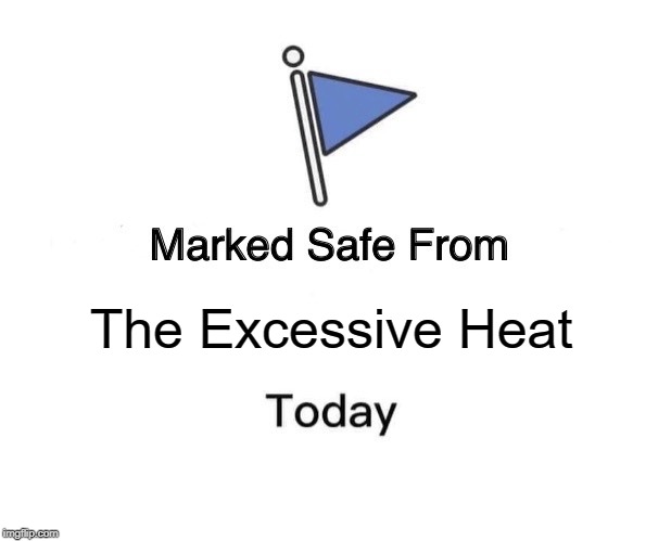 Marked Safe From Meme | The Excessive Heat | image tagged in memes,marked safe from | made w/ Imgflip meme maker