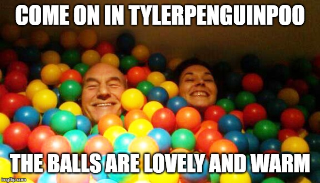 COME ON IN TYLERPENGUINPOO THE BALLS ARE LOVELY AND WARM | made w/ Imgflip meme maker