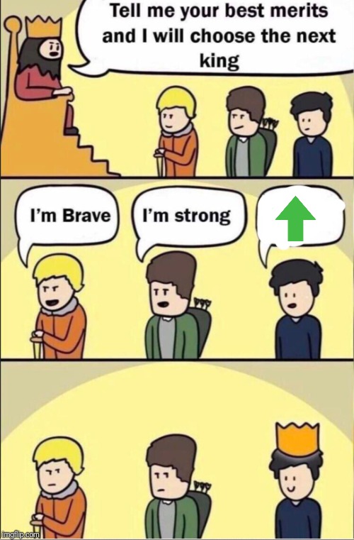 Tell me your merits and i will choose the next king | image tagged in tell me your merits and i will choose the next king | made w/ Imgflip meme maker