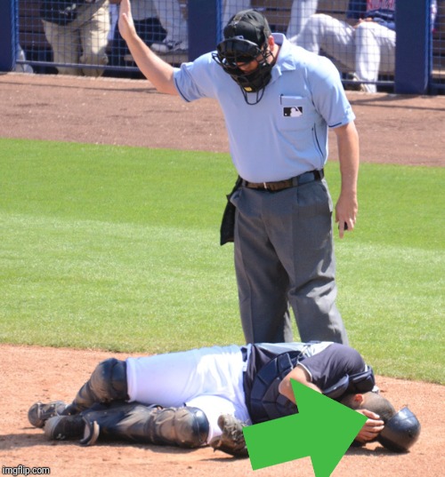 Umpire and Catcher | image tagged in umpire and catcher | made w/ Imgflip meme maker