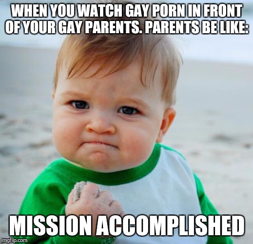 mission accomplished | WHEN YOU WATCH GAY PORN IN FRONT OF YOUR GAY PARENTS. PARENTS BE LIKE:; MISSION ACCOMPLISHED | image tagged in mission accomplished | made w/ Imgflip meme maker