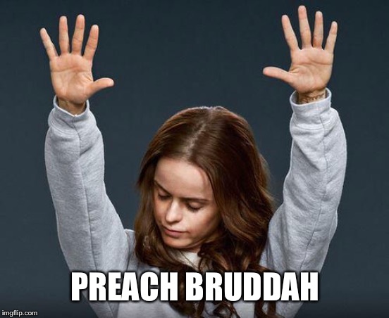 Praise the lord | PREACH BRUDDAH | image tagged in praise the lord | made w/ Imgflip meme maker