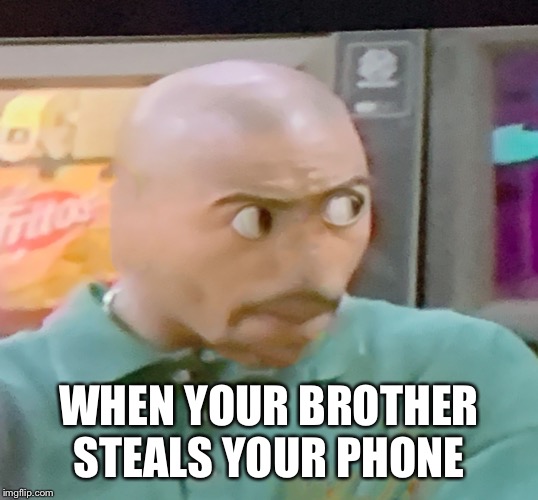 KittyKat |  WHEN YOUR BROTHER STEALS YOUR PHONE | image tagged in kittykat | made w/ Imgflip meme maker