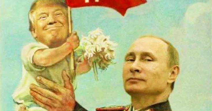 Trump baby Putin red flag Russia Blank Meme Template