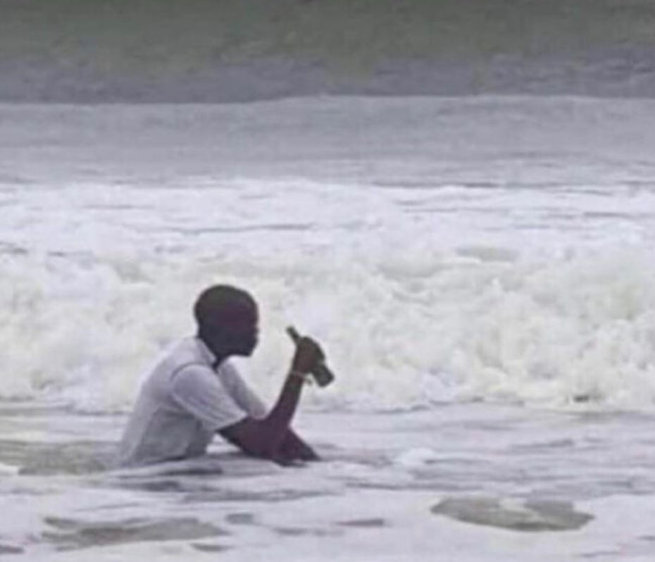 Drunk guy in ocean Blank Meme Template