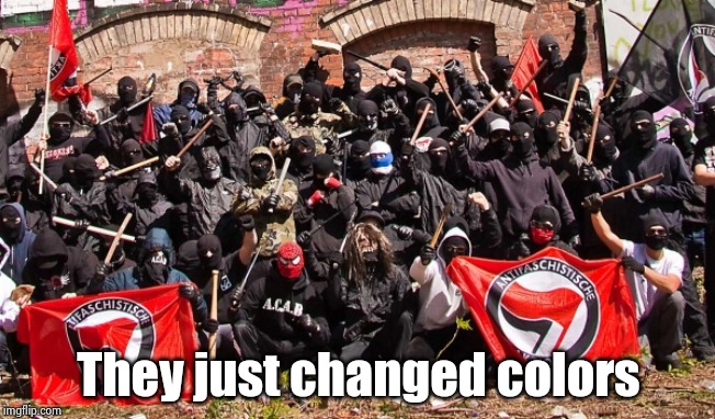 Antifa | They just changed colors | image tagged in antifa | made w/ Imgflip meme maker