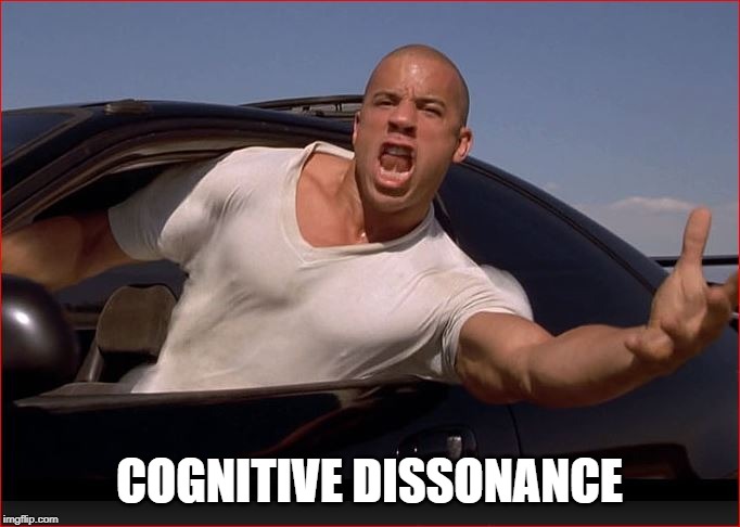 Vin | COGNITIVE DISSONANCE | image tagged in vin | made w/ Imgflip meme maker