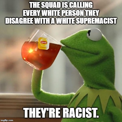Kermit Knows | THE SQUAD IS CALLING EVERY WHITE PERSON THEY DISAGREE WITH A WHITE SUPREMACIST; THEY'RE RACIST. | image tagged in memes,but thats none of my business,kermit the frog | made w/ Imgflip meme maker