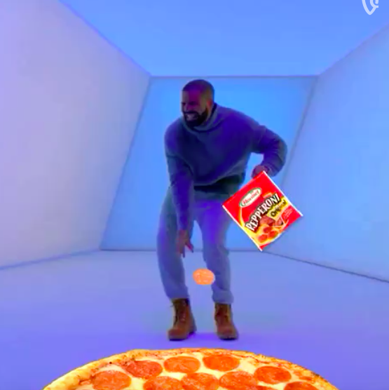 Pepperoni pizza Blank Meme Template. 
