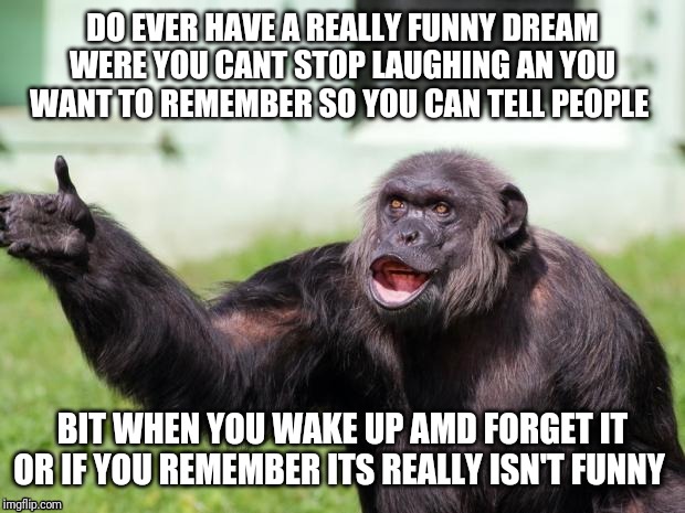 Gorilla your dreams | DO EVER HAVE A REALLY FUNNY DREAM WERE YOU CANT STOP LAUGHING AN YOU WANT TO REMEMBER SO YOU CAN TELL PEOPLE; BIT WHEN YOU WAKE UP AMD FORGET IT OR IF YOU REMEMBER ITS REALLY ISN'T FUNNY | image tagged in gorilla your dreams | made w/ Imgflip meme maker