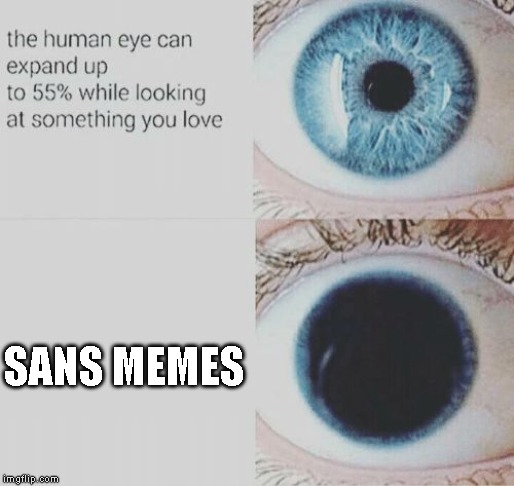 Eye pupil expand | SANS MEMES | image tagged in eye pupil expand | made w/ Imgflip meme maker