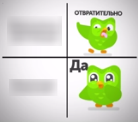 Drake Hotline Bling (Duolingo version) Blank Meme Template