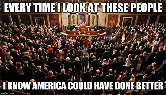 Sad but true | EVERY TIME I LOOK AT THESE PEOPLE; I KNOW AMERICA COULD HAVE DONE BETTER | image tagged in congress,congress sucks,vote out incumbents,losers one and all,what do these people do,ugh | made w/ Imgflip meme maker