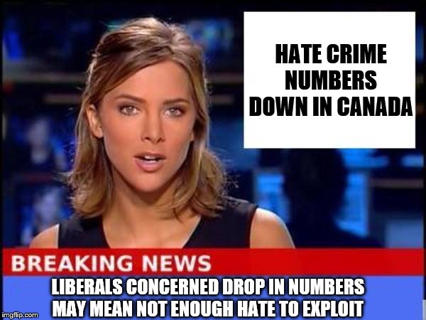 What will we ever do | HATE CRIME NUMBERS DOWN IN CANADA; LIBERALS CONCERNED DROP IN NUMBERS MAY MEAN NOT ENOUGH HATE TO EXPLOIT | image tagged in breaking news,hate,meanwhile in canada,liberal hypocrisy,stupid liberals | made w/ Imgflip meme maker