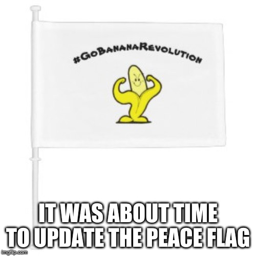 Peace Flag | IT WAS ABOUT TIME TO UPDATE THE PEACE FLAG | image tagged in flag,peace,banana | made w/ Imgflip meme maker