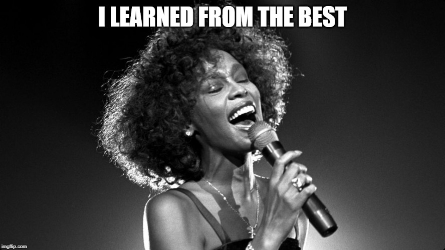 Whitney Houston | I LEARNED FROM THE BEST | image tagged in whitney houston | made w/ Imgflip meme maker