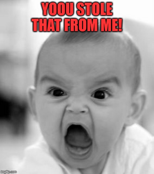 Angry Baby Meme | YOOU STOLE THAT FROM ME! | image tagged in memes,angry baby | made w/ Imgflip meme maker