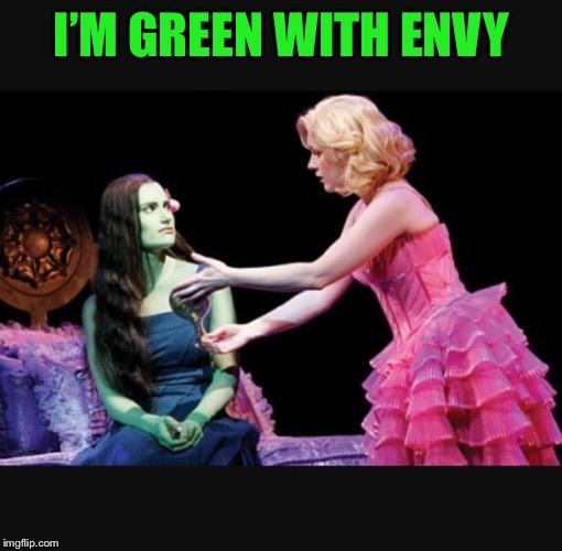 Wicked Makeover | I’M GREEN WITH ENVY | image tagged in wicked makeover | made w/ Imgflip meme maker