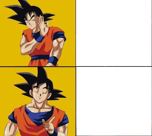 High Quality Goku Posting Blank Meme Template