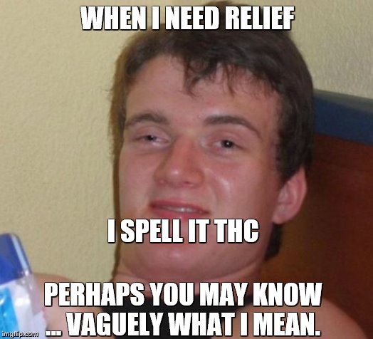 10 Guy Meme | WHEN I NEED RELIEF PERHAPS YOU MAY KNOW ... VAGUELY WHAT I MEAN. I SPELL IT THC | image tagged in memes,10 guy,song lyrics | made w/ Imgflip meme maker