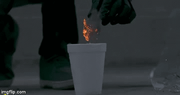 Burning Steel Wool In Liquid Oxygen Inside A Styrofoam Cup. - Imgflip