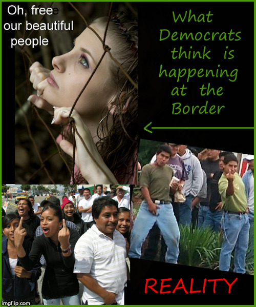 The Border...fantasy (liberals)....reality | image tagged in the border,build a wall,illegal immigration,political meme,lol,memes | made w/ Imgflip meme maker