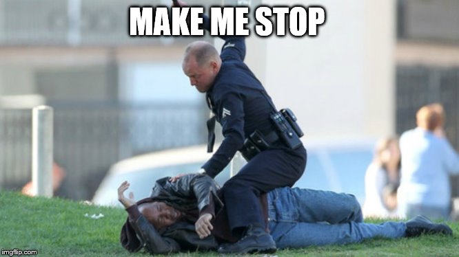 Cop Beating | MAKE ME STOP | image tagged in cop beating | made w/ Imgflip meme maker