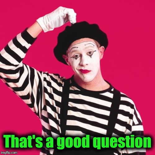 confused mime | That's a good question | image tagged in confused mime | made w/ Imgflip meme maker
