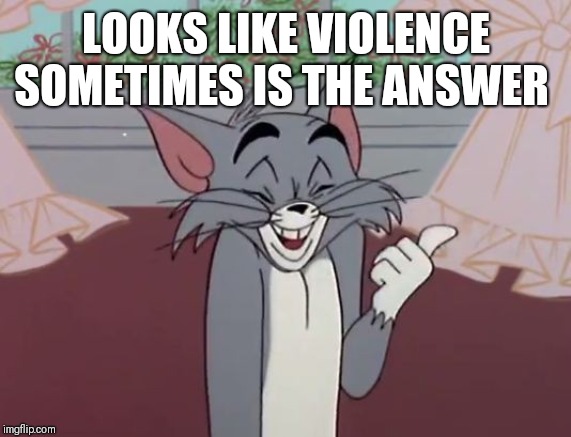 LOOKS LIKE VIOLENCE SOMETIMES IS THE ANSWER | made w/ Imgflip meme maker