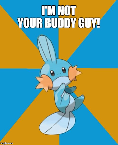 not your buddy guy | I'M NOT YOUR BUDDY GUY! | image tagged in so i herd u liek mudkipz,not your buddy,mudkip | made w/ Imgflip meme maker