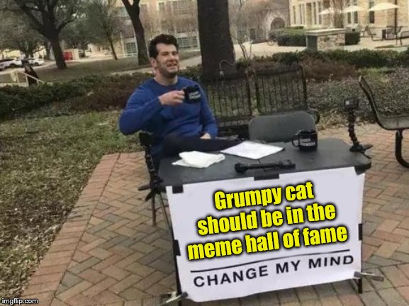 Change My Mind Meme | Grumpy cat should be in the meme hall of fame | image tagged in memes,change my mind | made w/ Imgflip meme maker
