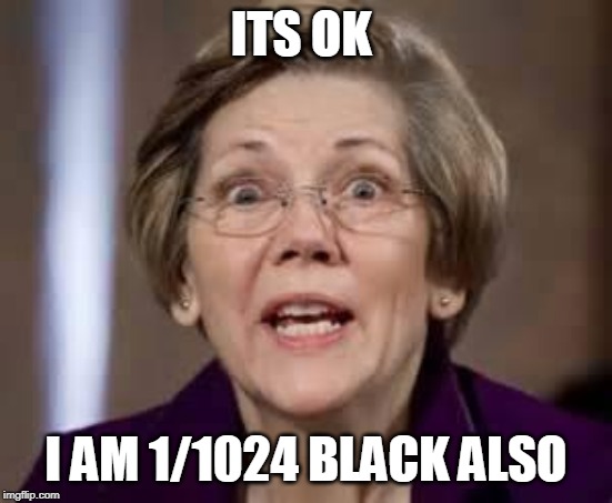 Full Retard Senator Elizabeth Warren | ITS OK I AM 1/1024 BLACK ALSO | image tagged in full retard senator elizabeth warren | made w/ Imgflip meme maker