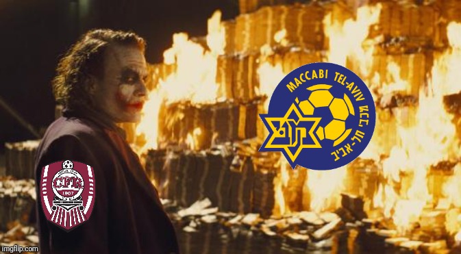 CFR Cluj 1-0 Maccabi Tel-Aviv | image tagged in memes,funny,football,romania,cfr cluj,champions league | made w/ Imgflip meme maker