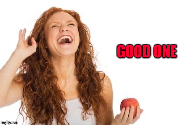 Woman laughing | GOOD ONE | image tagged in woman laughing | made w/ Imgflip meme maker