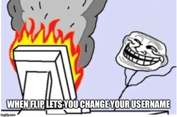 WHEN FLIP LETS YOU CHANGE YOUR USERNAME | made w/ Imgflip meme maker
