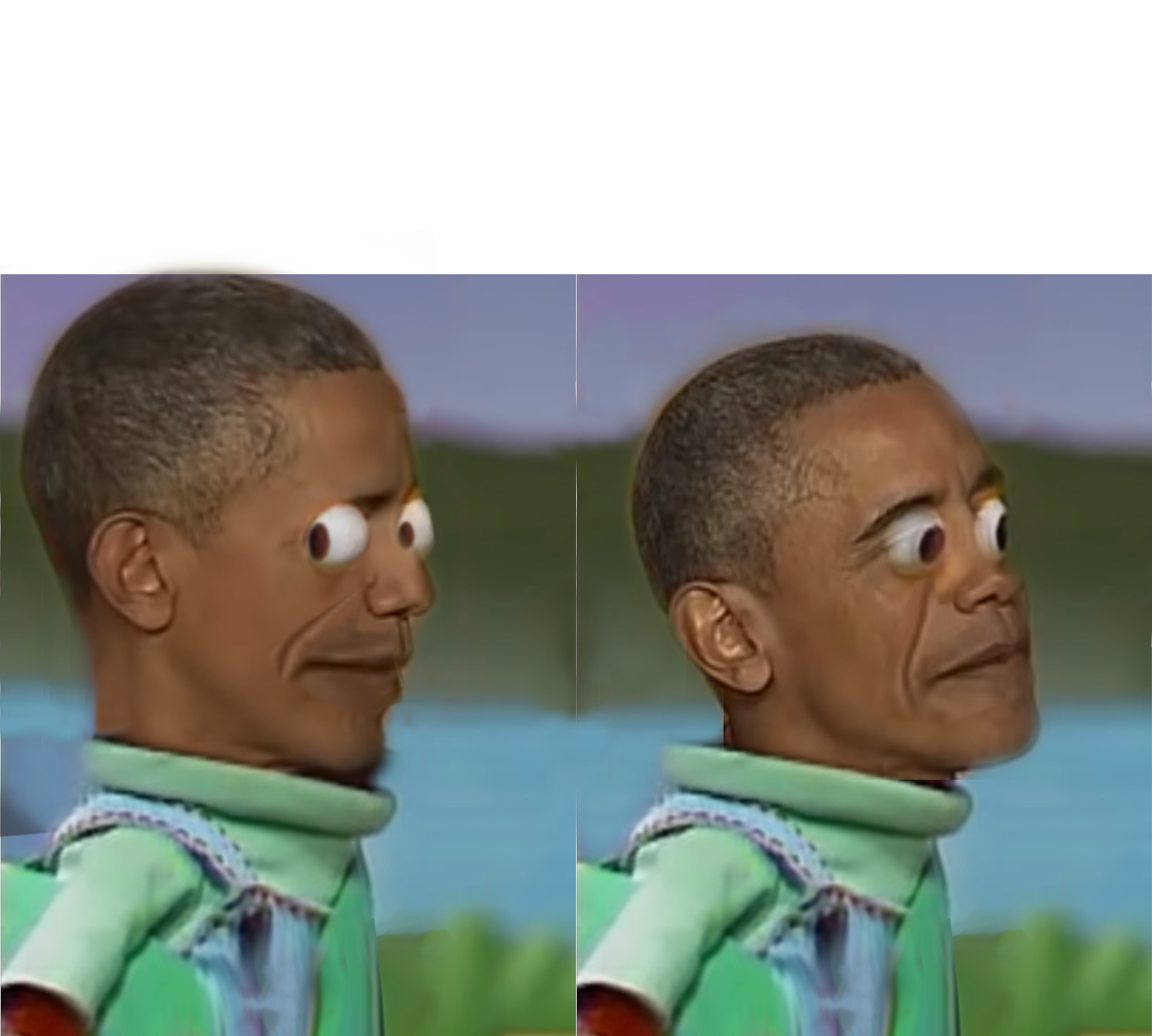 High Quality Obama Awkard Scared Blank Meme Template