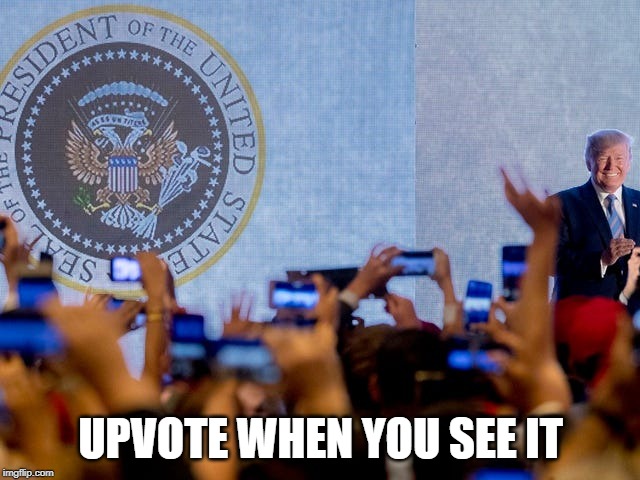 The seal as it appeared behind trump at Turning Point USA | UPVOTE WHEN YOU SEE IT | image tagged in trump putin,trump russia collusion,conservatives | made w/ Imgflip meme maker