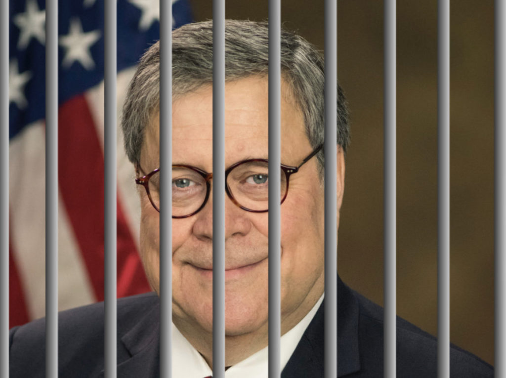 William Barr Behind Bars Blank Meme Template