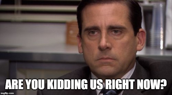 Michael Are you kidding me? | ARE YOU KIDDING US RIGHT NOW? | image tagged in michael are you kidding me | made w/ Imgflip meme maker
