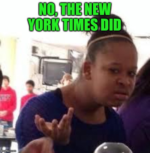Duh | NO, THE NEW YORK TIMES DID | image tagged in duh | made w/ Imgflip meme maker