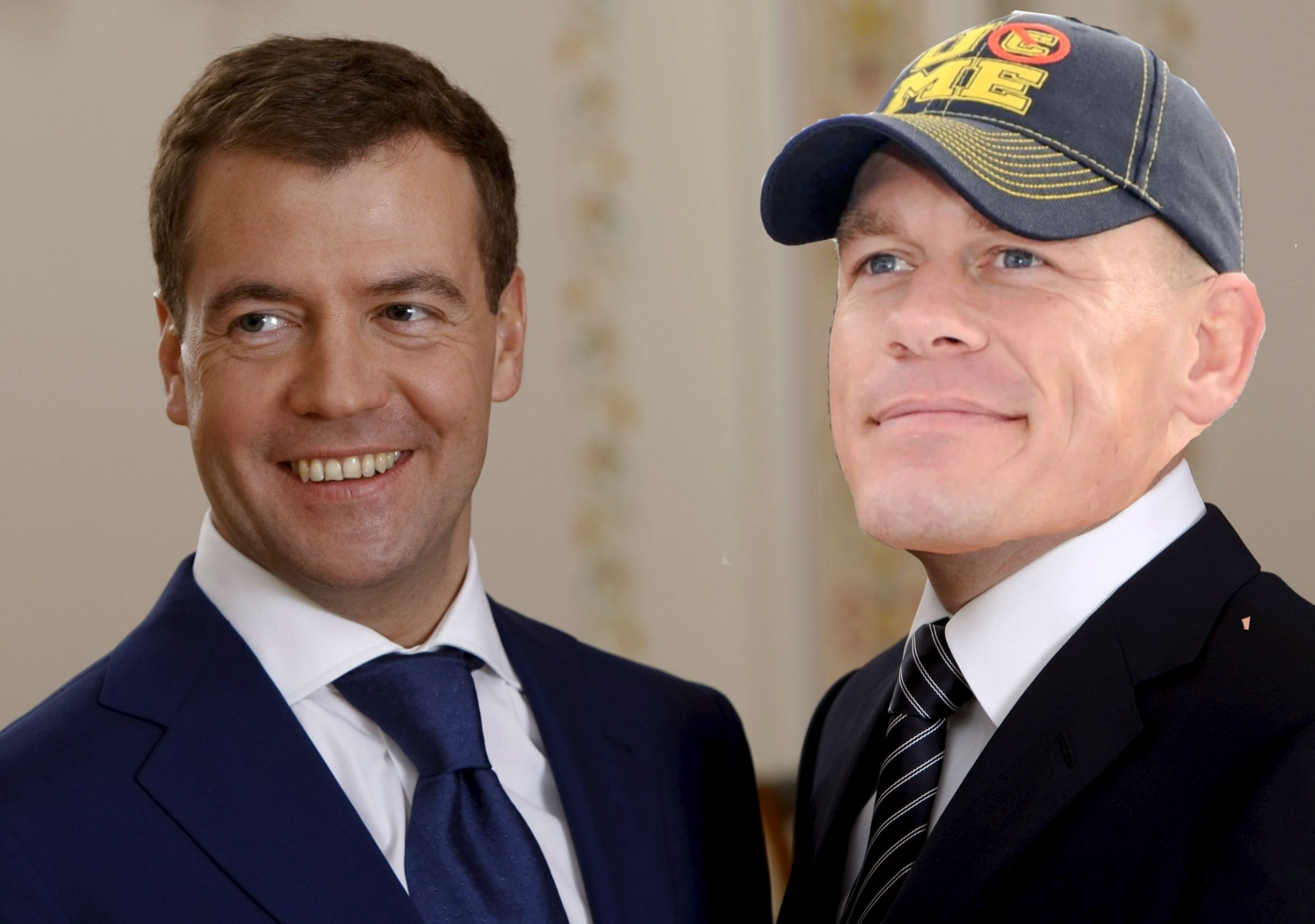 Дмитрий Медведев и AND HIS NAME IS JOHN CENA!!! Blank Meme Template